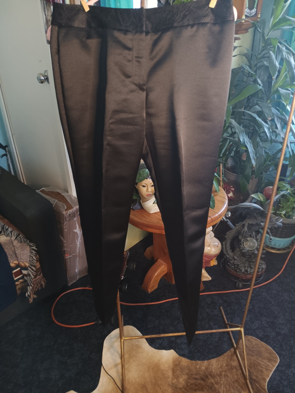 Alex Marie Black Women's Satin Trousers